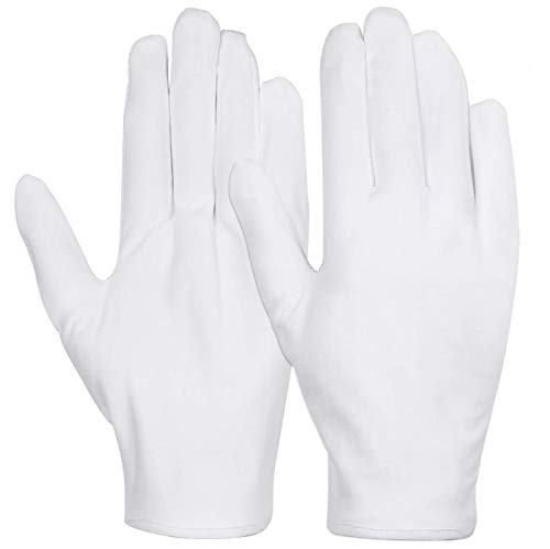 12 Чифта Памучни Ръкавици за Сухи ръце, Бели Памучни Ръкавици Anezus, Тъканни Обслужващи Ръкавици от Екзема, Овлажняване на Сухи