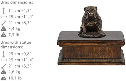 Булдог (Седнала), военен Мемориал, урна за Кучешки праха, със Статуя на Куче, Ексклузивно, ArtDog