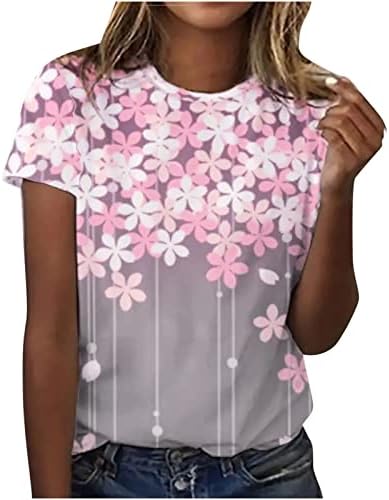 Тениска Дамска Лятна Есен в памучна Блуза с Графичен Цветен Модел за Късна Закуска, Тениска за Момичета, AH