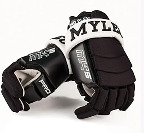 Хокейни ръкавици MyLec MK5, закопчалката на една кука за носене, 3 ролка Найлонови хокейни ръкавици с твърда кожа на дланта, Леки,