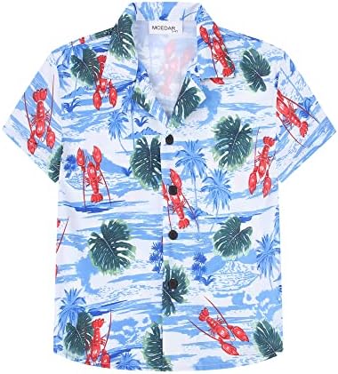 MCEDAR / Забавни Хавайски Ризи за мъже и Момчета с Къс ръкав и Копчета, на Новост, Тропически Риза Алоха, Голяма и Висока