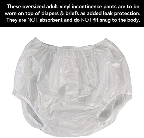 Винил непромокаеми панталони с накладным калъф за възрастни при инконтиненция на урината (това не пелена) [Опаковка от 3 броя] Допълнителна