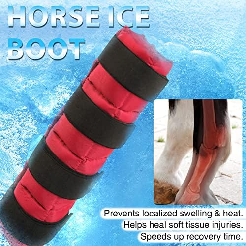 Harrison Howard Ice Boot for Horse Охлаждаща Гел опаковка за Увиване на краката, за Лечение на Травма на прасеца, Коляното, на Скакателните