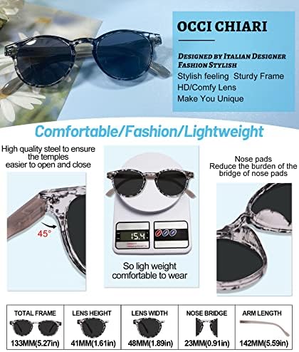 OCCI CHIARI Фотохромичните Бифокални Очила за четене за Жени, Слънчеви Очила с Защита от Uv с Кръгла Прехода За Четене