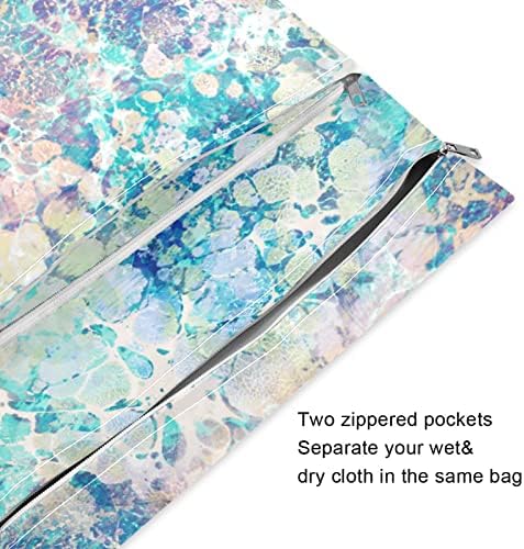 Kigai 2 бр. чанта за мокро и сухо почистване, модни Водоустойчива чанта за влажни неща за памперси, бански костюми и т.н. Плаж/Пътуване,