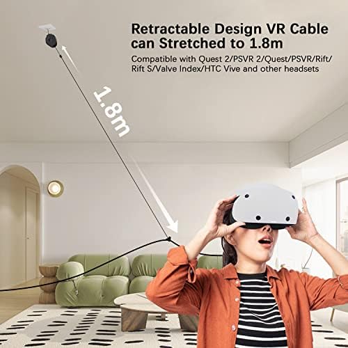 AMVR [Pro Версия] Система за управление на кабели виртуална реалност, 6 определя таван шайби за Oculus Quest/ Quest 2/Rift /S Rift/