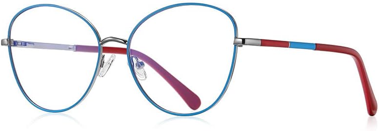Очила за четене RESVIO за женските Модни Овални Метални Считывателей Ръчно изработени Пружинном Панта Син Цвят