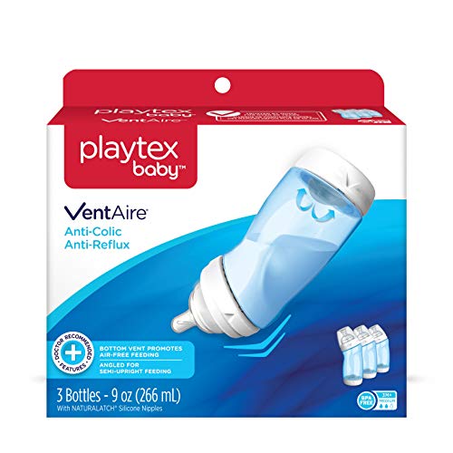 Бутилка Playtex Baby VentAire за момчета, Помага за Предотвратяване на колики и рефлукс, Сини бутилки по 9 грама, брой 3 бр.