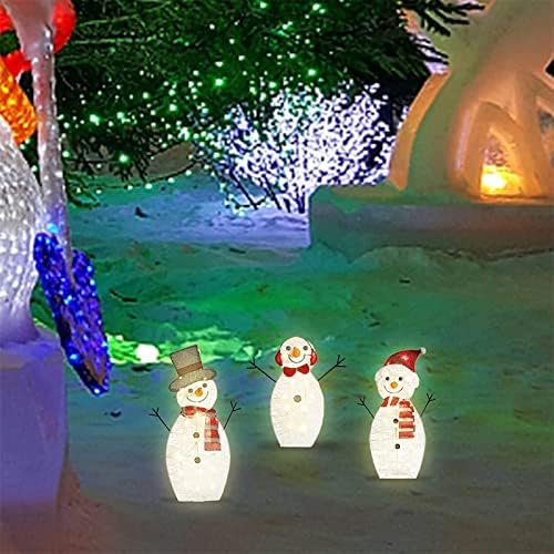 2022 Коледни Украшения във формата на Снежен човек с подсветка, 20 Предварително зажженных Светлини, Семейство снежни човеци със