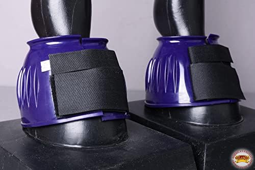 Ботуши-свирки HILASON от PVC в рубчик с двойно плетене на една кука и линия Лилав цвят