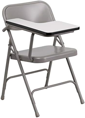 Сгъваем стол от висококачествена стомана Flash Furniture с десния подлакътник за таблет