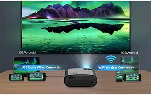 ZGJHFF V50 Преносим проектор 5g Mini Smart Real 1080p Full Movie Proyector 200Led Проектор с голям екран (цвят: D)