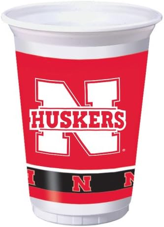 Чаша Creative Converting Nebraska Cornhuskers, 20 грама-8 бр., Пластмасов капак