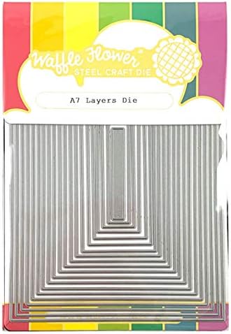 Комплект печати Waffle Flower A7 Layers от 20 правоъгълни форми за изрязване на панели за производство на карти с най-голям размер