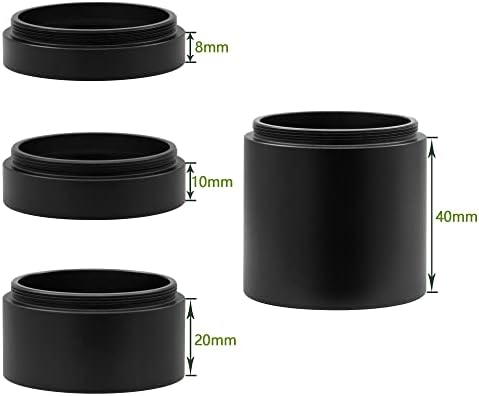 Astromania Astronomical T2-Комплект удлинительных тръби за камери и окуляров - Дължина 8 мм, 10 мм и 20 мм, 40 мм - M42x0,75 от