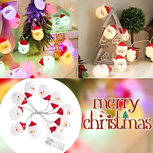Коледни Сувенири за Партита, Розови Коледни Гирлянди Дядо Коледа, 10 Led Лампи, Цветни Коледни Украси, 10 Led Гирлянди Дядо Коледа