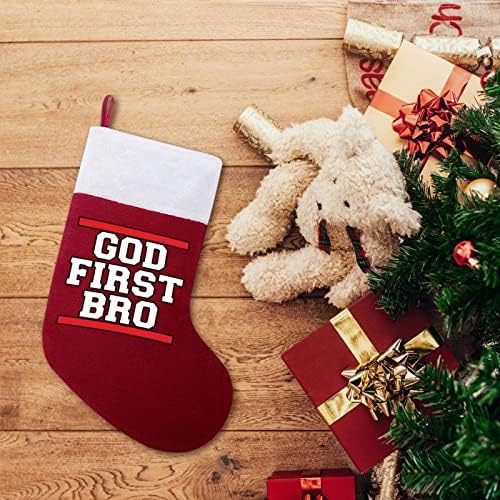 Бог Е Първият Брат, Коледни Чорапи, Коледни Чорапи Торбичка Къщата На Семейство Коледен Декор