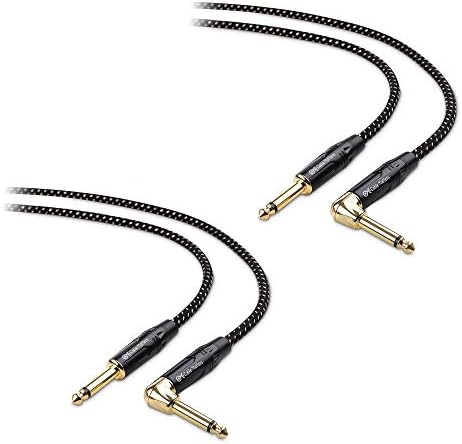 Кабела Е на стойност 2-Pack 1/4 Inch TS Директен Китара кабел под прав ъгъл от 6 фута, Инструментален кабел 1/4