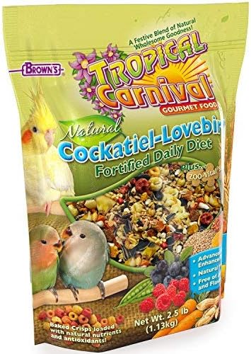 F. M. Brown ' s Tropical Carnival Натурален Какаду-Храна за неразлучников, 2,5-фунтовый пакетче - Дневна диета, обогатена с витамини