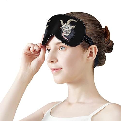 Забавна Маска за Очи Krampus Sleep Eye Mask Мека Превръзка на Очите с Регулируема Каишка Нощни Сенки за очи за Мъже И Жени