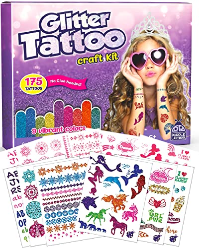Набор от блестящи татуировки с лилава божията коровкой 175 дизайн за деца - Готини татуировки за деца, Подаръци за момичета на възраст