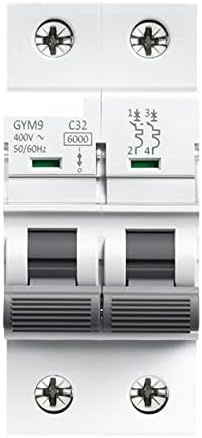 Автоматичен прекъсвач ZAAHH Gym9 2p 6ka с отключающей способност MCB на Din-шина Мини-автоматичен превключвател 6a-63a ac адаптер тип (Цвят: 6a, размер: 2 серпентини C крива)
