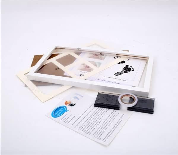 BHVXW Детска рамка за снимка Нетоксичен Отпечатък на Детска Ръце Комплект Подаръци За Пръстови Отпечатъци Новороденото Тъмен мат