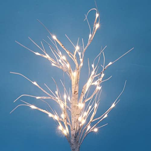SOLUSTRE Коледно Дърво Светлини LED Настолна Лампа Подаръци USB Интерфейс 60 led Гъвкави Топли Бели Брезови Коледни Светлини Коледна
