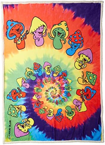 Течно Синьо Мъжко одеяло за равенство в стил Хипи с Превъртането Гъби, Топло Одеяло от Коралов Руно, Многоцветное, 50 X 60 щатски