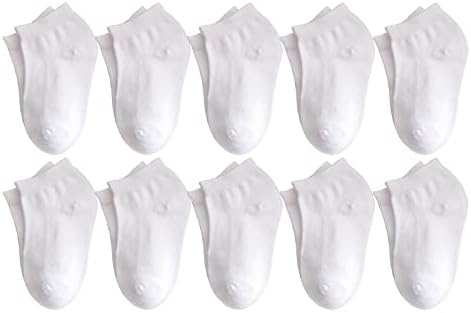 CHUNG/ Памучни Обикновена Чорапи до Глезена за по-Малките и Големите Момчета и момичета с ниско деколте, в рибарска мрежа в Бял, Черен, Сив цвят 10 Опаковане.