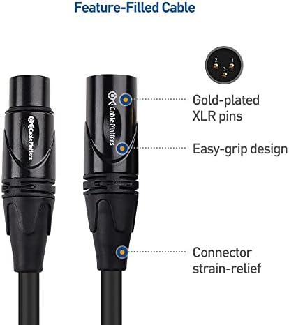 Кабела е на стойност 2 комплекта микрофонных кабели Премиум-клас XLR-XLR, 6 Фута, от бескислородной мед (OFC), кабел XLR от мъжа