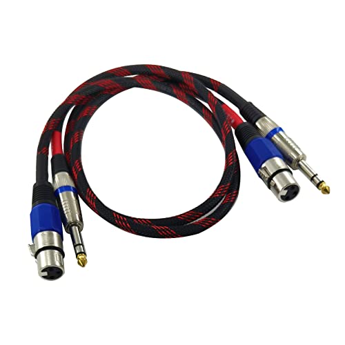 Кабел WJSTN от 1/4 до XLR кабел TRS с стереоразъемом, 3-Пинов XLR конектор за свързване на микрофон 6,35 мм, Свързващ patch-кабели
