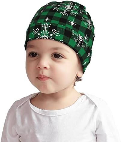 Коледна Черно-Зелена Клетчатая Шапчица за Деца за Момичета И Момчета, Детски Шапки, плетени калъф за Зимни Шапки