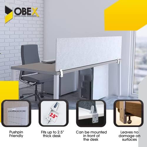 Акустична Дъска Панел с Разделен екран Obex Base Разделителни Плотове за офис площи, 24 x 66, Камък