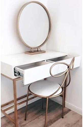 WPYYI Скандинавски Латунное Златното Голямо Огледало За Грим Творческа Кръгло Огледало за Тоалетка Масичка в Спалнята, Огледало