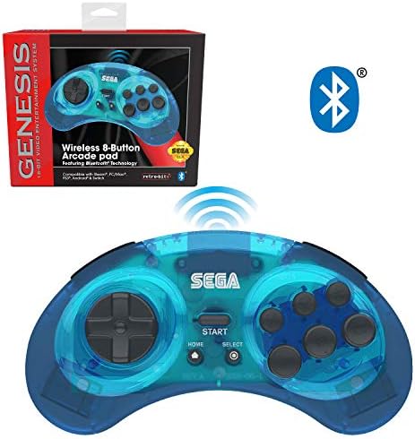 Ретро-Битов Официален Bluetooth контролер на Sega Genesis, 8 Бутон на Аркадна панел за Nintendo Switch, Android, PC, Mac, Steam