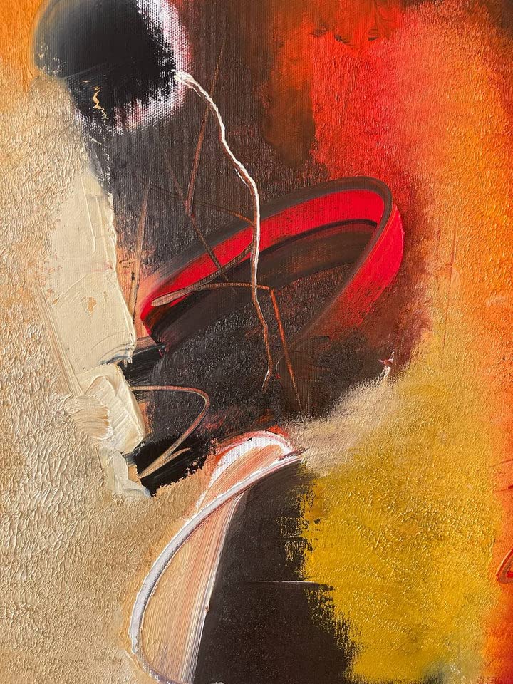 Абстрактен Оранжево Комплект от 2 Акрилни картини, Цветни Стенен Декор за Ръчно изработени Спални |ОРАНЖЕВ ПЯСЪК 2 Бр (27,5 x 40