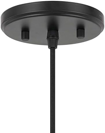 Мини-Окачена лампа за помещения, 1 лампа с диаметър 7,3 инча, черен Жично Кабел с бетонна Тъмно сив абажуром с хоризонтален модел, Модерен Индустриален окачен лампа-Rem