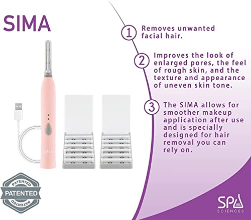 Spa Sciences - Инструмент за дермапланирования SIMA - Патентован Безболезнен пилинг на лицето 2 в 1 и праскова пушок-Система за