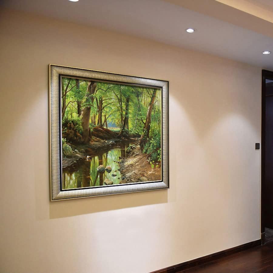 Поточе в гората - Възпроизвеждане на картини с маслени бои ръчно изработени Педера Морка Монстеда, слънчев Пролетен пейзаж, спокойна сцена, природен пейзаж