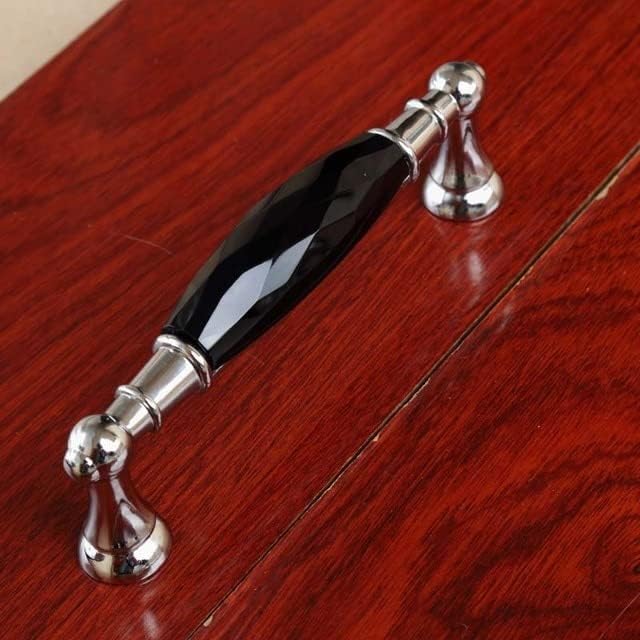 128 мм Съвременната Мода K9 Черни Кристални Мебелни дръжки Блестящ Сребърен Скрин Дръжки на Вратите на Кухненския шкаф Хромирани