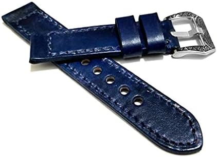 Каишка от матирана естествена кожа NICKSTON Blue е Съвместима с умни часовник Garmin Venu Пл, Venu Пл Music и D2 Air Band Pins Tool