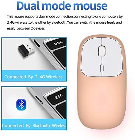 GreenPoster Компютърни Мишки за Лаптоп Мишка Игралното Показващо Устройство Акумулаторна Безжична Bluetooth Мишка От Тънка Алуминиева Сплав Тиха 2,4 Ghz