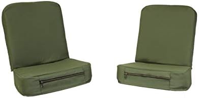 Калъфи и възглавници за седалки Big Willy Jeep Parts със задно с джоб - Съвместим с CJ-2A / CJ-3A / M38 / M38-A1 (зелен цвят, без задното товарно джоба)