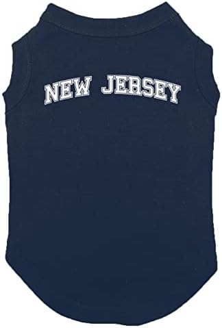 Ню Джърси - Спортна тениска за училище кучета щата Сити (тъмно синьо, X-Small)