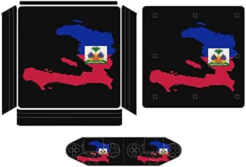 Флаг Карта Хаити Скъпа Стикер За Защита на кожата Тънък Калъф за конзола PS-4 Slim/PS-4 Pro и контролер 2